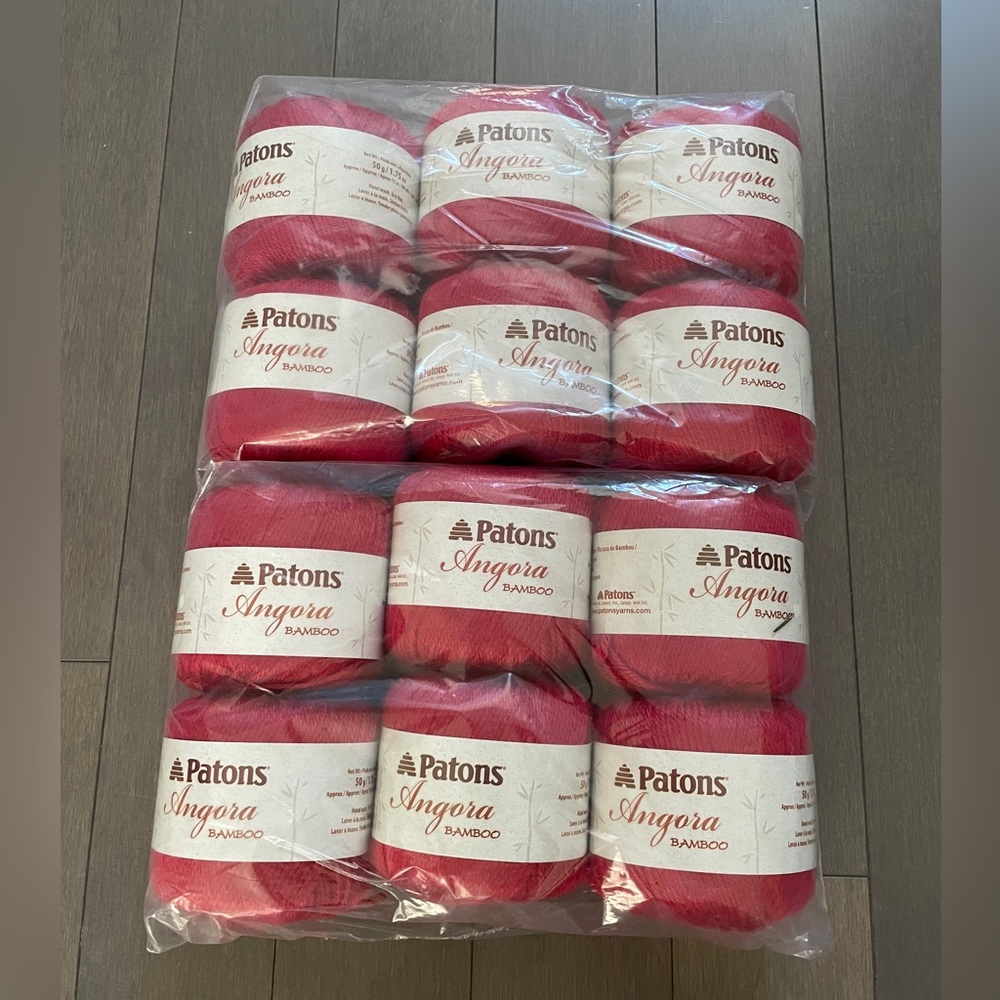 Patons Angora Bamboo Yarn red